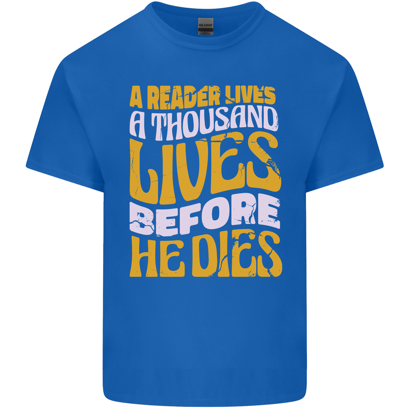 Bookworm Reading a Reader Dies Funny Kids T-Shirt Childrens Royal Blue
