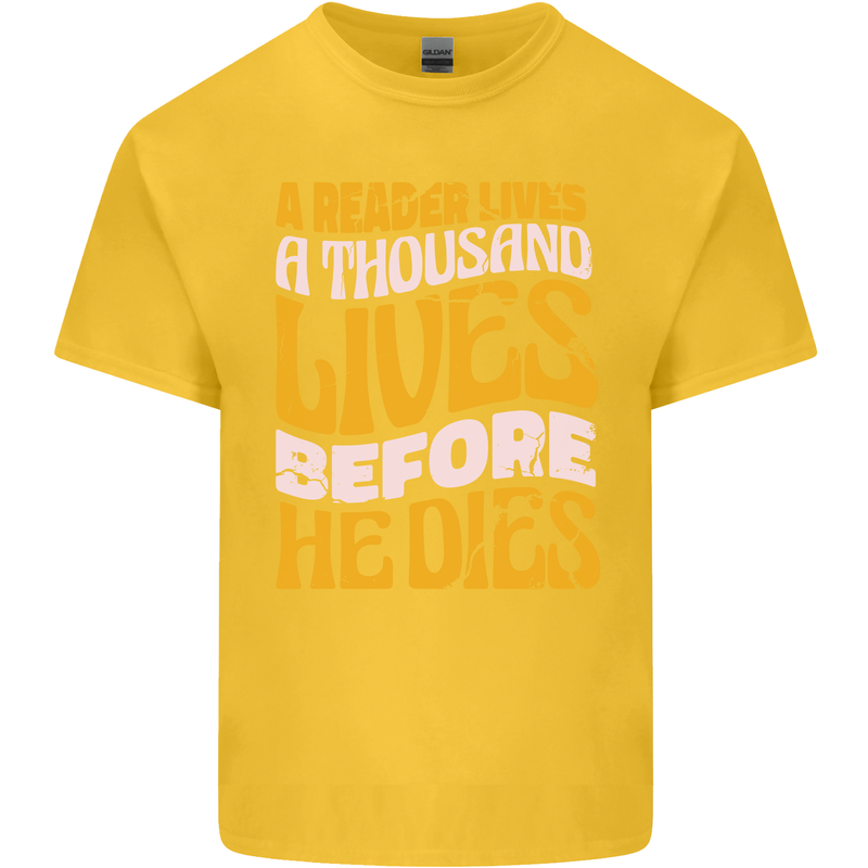 Bookworm Reading a Reader Dies Funny Kids T-Shirt Childrens Yellow