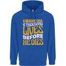 Bookworm Reading a Reader Dies Funny Mens 80% Cotton Hoodie Royal Blue