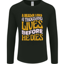 Bookworm Reading a Reader Dies Funny Mens Long Sleeve T-Shirt Black