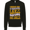 Bookworm Reading a Reader Dies Funny Mens Sweatshirt Jumper Black