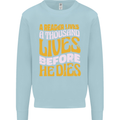 Bookworm Reading a Reader Dies Funny Mens Sweatshirt Jumper Light Blue