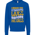 Bookworm Reading a Reader Dies Funny Mens Sweatshirt Jumper Royal Blue