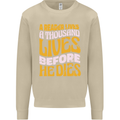 Bookworm Reading a Reader Dies Funny Mens Sweatshirt Jumper Sand