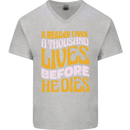 Bookworm Reading a Reader Dies Funny Mens V-Neck Cotton T-Shirt Sports Grey