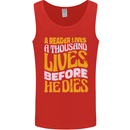 Bookworm Reading a Reader Dies Funny Mens Vest Tank Top Red