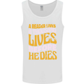 Bookworm Reading a Reader Dies Funny Mens Vest Tank Top White