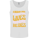 Bookworm Reading a Reader Dies Funny Mens Vest Tank Top White