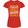 Bookworm Reading a Reader Dies Funny Womens Petite Cut T-Shirt Red
