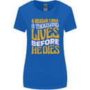Bookworm Reading a Reader Dies Funny Womens Wider Cut T-Shirt Royal Blue