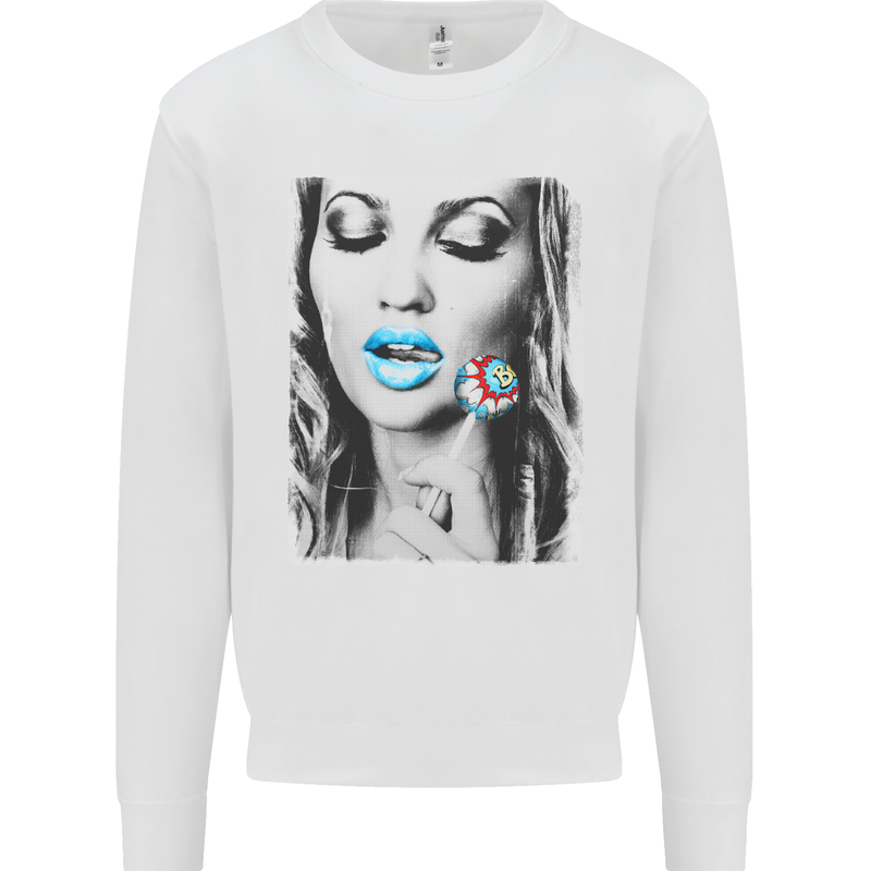 Boom Lolly Pop Chick Mens Sweatshirt Jumper White