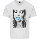 Boom Lolly Pop Chick Mens V-Neck Cotton T-Shirt White