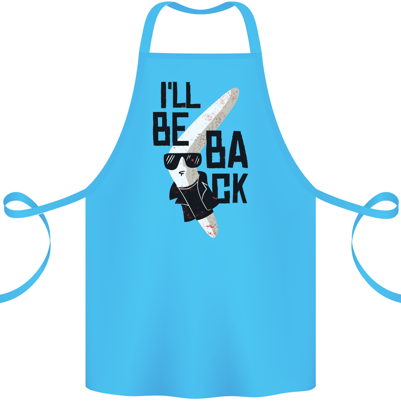 Boomerang Funny Cotton Apron 100% Organic Turquoise
