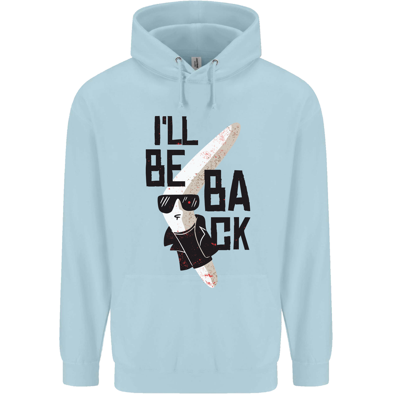 Boomerang Funny Mens 80% Cotton Hoodie Light Blue