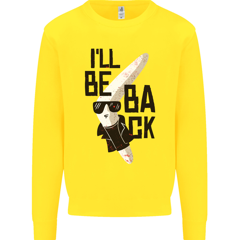 Boomerang Funny Mens Sweatshirt Jumper Yellow