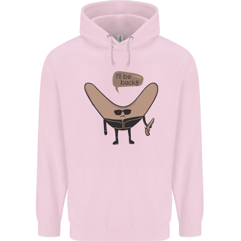 Boomerang Ill Be Back Funny Movie Parody Childrens Kids Hoodie Light Pink