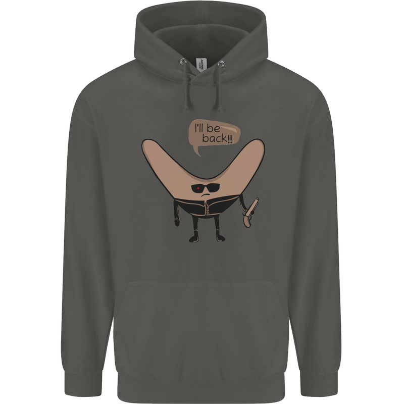 Boomerang Ill Be Back Funny Movie Parody Childrens Kids Hoodie Storm Grey