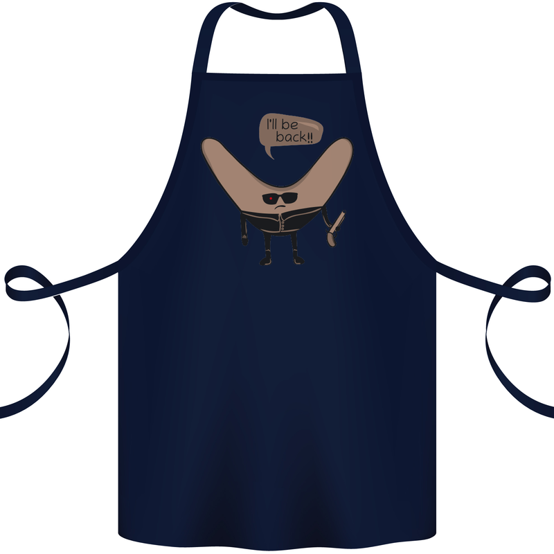 Boomerang Ill Be Back Funny Movie Parody Cotton Apron 100% Organic Navy Blue