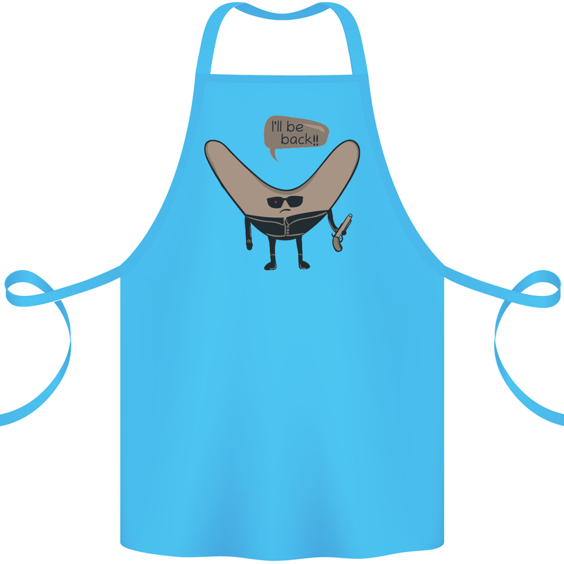 Boomerang Ill Be Back Funny Movie Parody Cotton Apron 100% Organic Turquoise