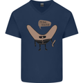 Boomerang Ill Be Back Funny Movie Parody Mens V-Neck Cotton T-Shirt Navy Blue
