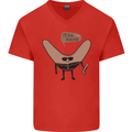 Boomerang Ill Be Back Funny Movie Parody Mens V-Neck Cotton T-Shirt Red