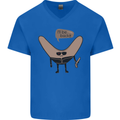 Boomerang Ill Be Back Funny Movie Parody Mens V-Neck Cotton T-Shirt Royal Blue