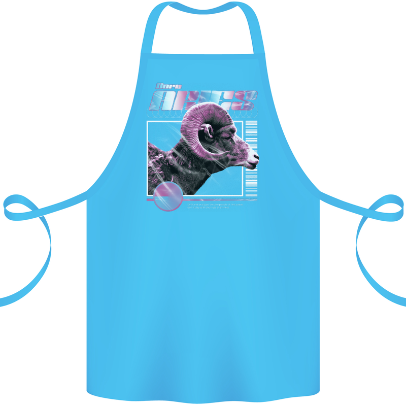 Born Aries Birthday Star Sign Cotton Apron 100% Organic Turquoise