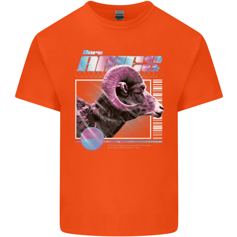 Born Aries Birthday Star Sign Kids T-Shirt Childrens Orange