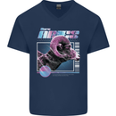 Born Aries Birthday Star Sign Mens V-Neck Cotton T-Shirt Navy Blue