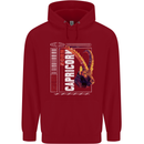 Born Capricorn Birthday Star Sign Childrens Kids Hoodie Red