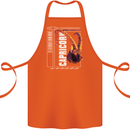 Born Capricorn Birthday Star Sign Cotton Apron 100% Organic Orange