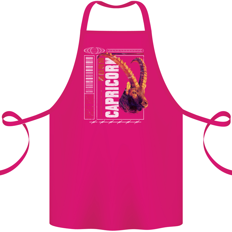 Born Capricorn Birthday Star Sign Cotton Apron 100% Organic Pink