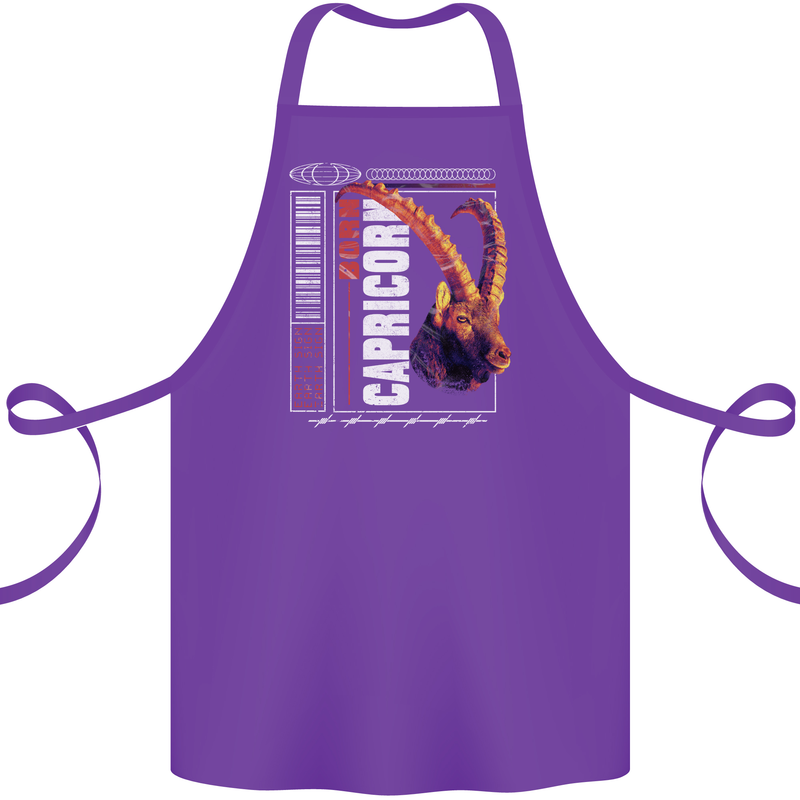 Born Capricorn Birthday Star Sign Cotton Apron 100% Organic Purple