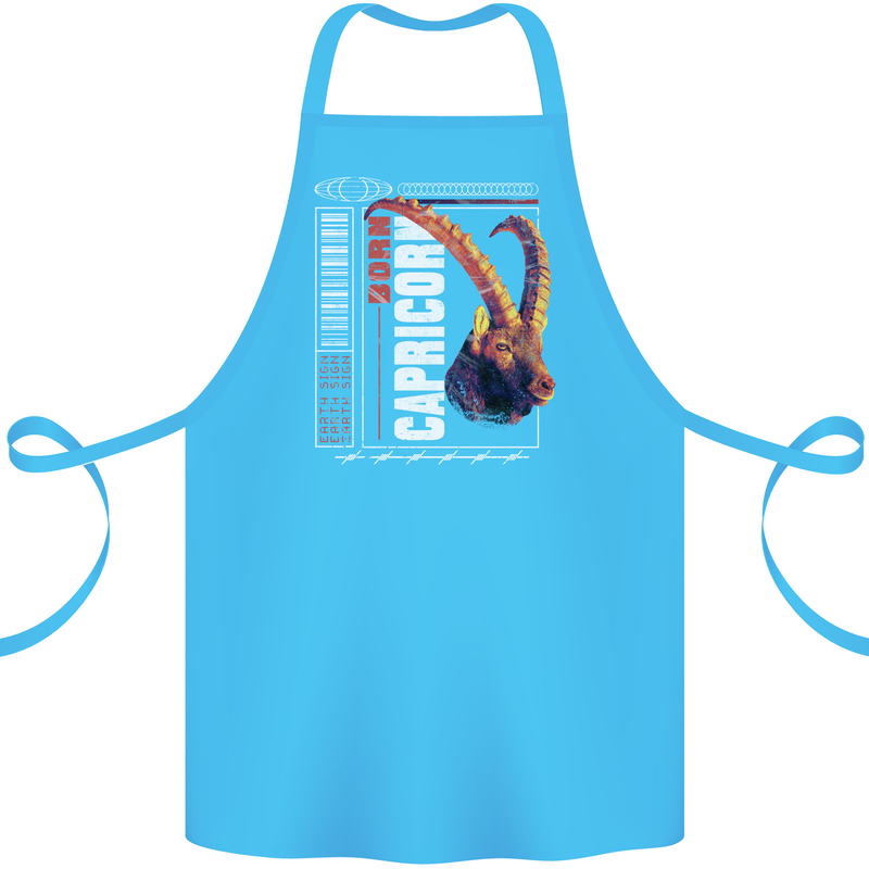 Born Capricorn Birthday Star Sign Cotton Apron 100% Organic Turquoise