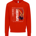Born Capricorn Birthday Star Sign Kids Sweatshirt Jumper Bright Red