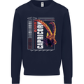 Born Capricorn Birthday Star Sign Kids Sweatshirt Jumper Navy Blue