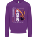 Born Capricorn Birthday Star Sign Kids Sweatshirt Jumper Purple
