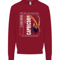 Born Capricorn Birthday Star Sign Kids Sweatshirt Jumper Red