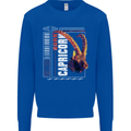 Born Capricorn Birthday Star Sign Kids Sweatshirt Jumper Royal Blue