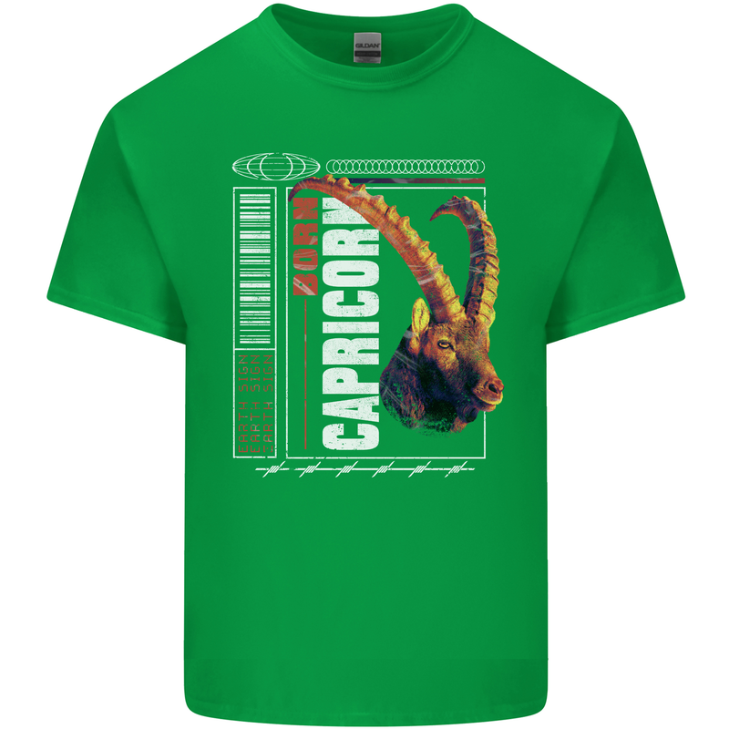 Born Capricorn Birthday Star Sign Mens Cotton T-Shirt Tee Top Irish Green