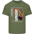 Born Capricorn Birthday Star Sign Mens Cotton T-Shirt Tee Top Military Green