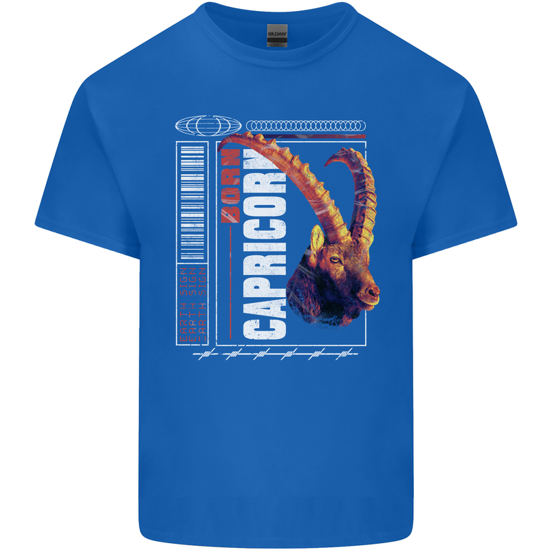 Born Capricorn Birthday Star Sign Mens Cotton T-Shirt Tee Top Royal Blue