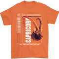 Born Capricorn Birthday Star Sign Mens T-Shirt 100% Cotton Orange