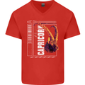 Born Capricorn Birthday Star Sign Mens V-Neck Cotton T-Shirt Red