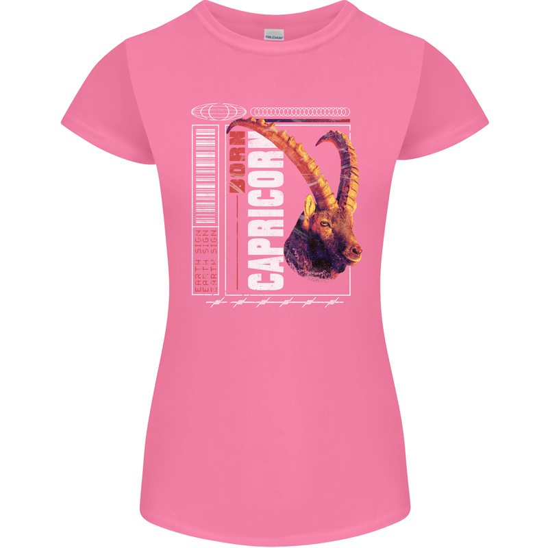 Born Capricorn Birthday Star Sign Womens Petite Cut T-Shirt Azalea