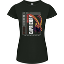 Born Capricorn Birthday Star Sign Womens Petite Cut T-Shirt Black