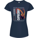 Born Capricorn Birthday Star Sign Womens Petite Cut T-Shirt Navy Blue