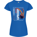 Born Capricorn Birthday Star Sign Womens Petite Cut T-Shirt Royal Blue