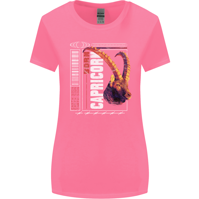 Born Capricorn Birthday Star Sign Womens Wider Cut T-Shirt Azalea