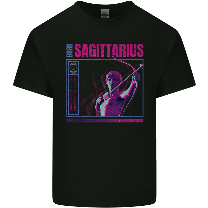 Born Sagittarius Star Sign Zodiac Astrological Mens Cotton T-Shirt Tee Top Black